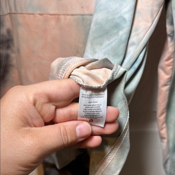 Wallflower Tie-Dye Hoodie - Gray, Green, Peach - Picture 7 of 7